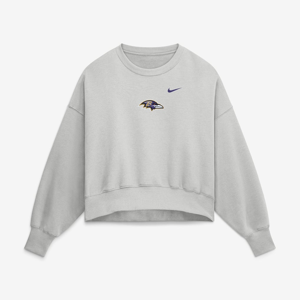  Baltimore Ravens Nike Women's Oversized Primetime Phoenix Fleece Sweatshirt - Gray