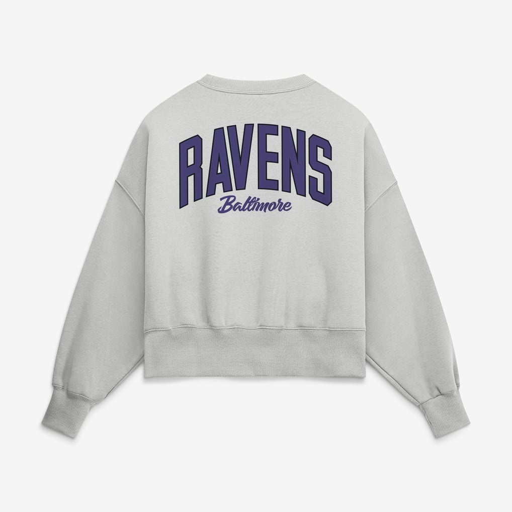  Baltimore Ravens Nike Women's Oversized Primetime Phoenix Fleece Sweatshirt - Gray