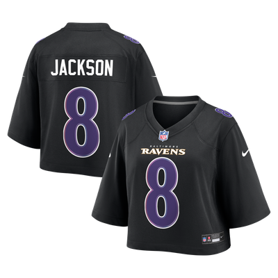 Lamar Jackson Baltimore Ravens Nike Women's Cropped Fashion Game Jersey - Black