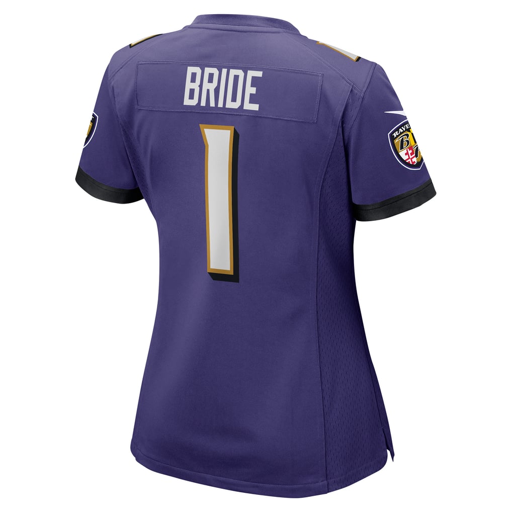 Number 1 Bride Baltimore Ravens Nike Women's Game Jersey - Purple