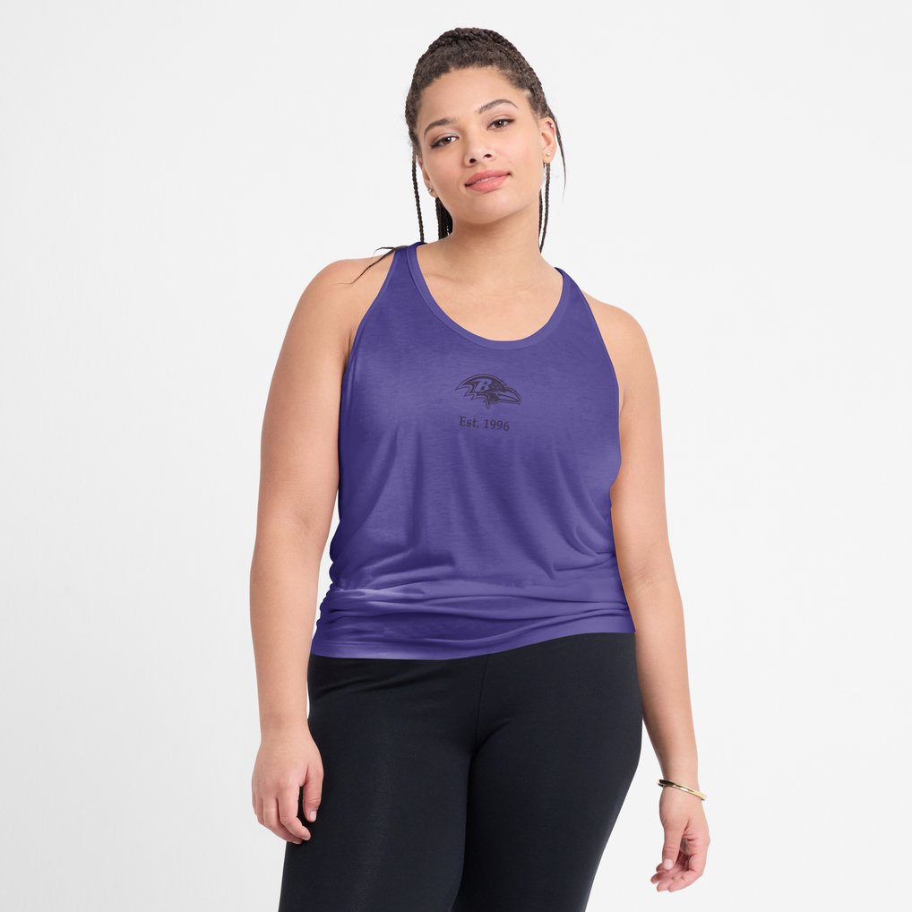 Baltimore Ravens Nike Women's Glory Open-Back Crisscross Dri-FIT Tank Top - Purple