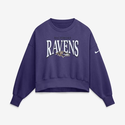  Baltimore Ravens Nike Women's Oversized Phoenix Fleece Sweatshirt - Purple