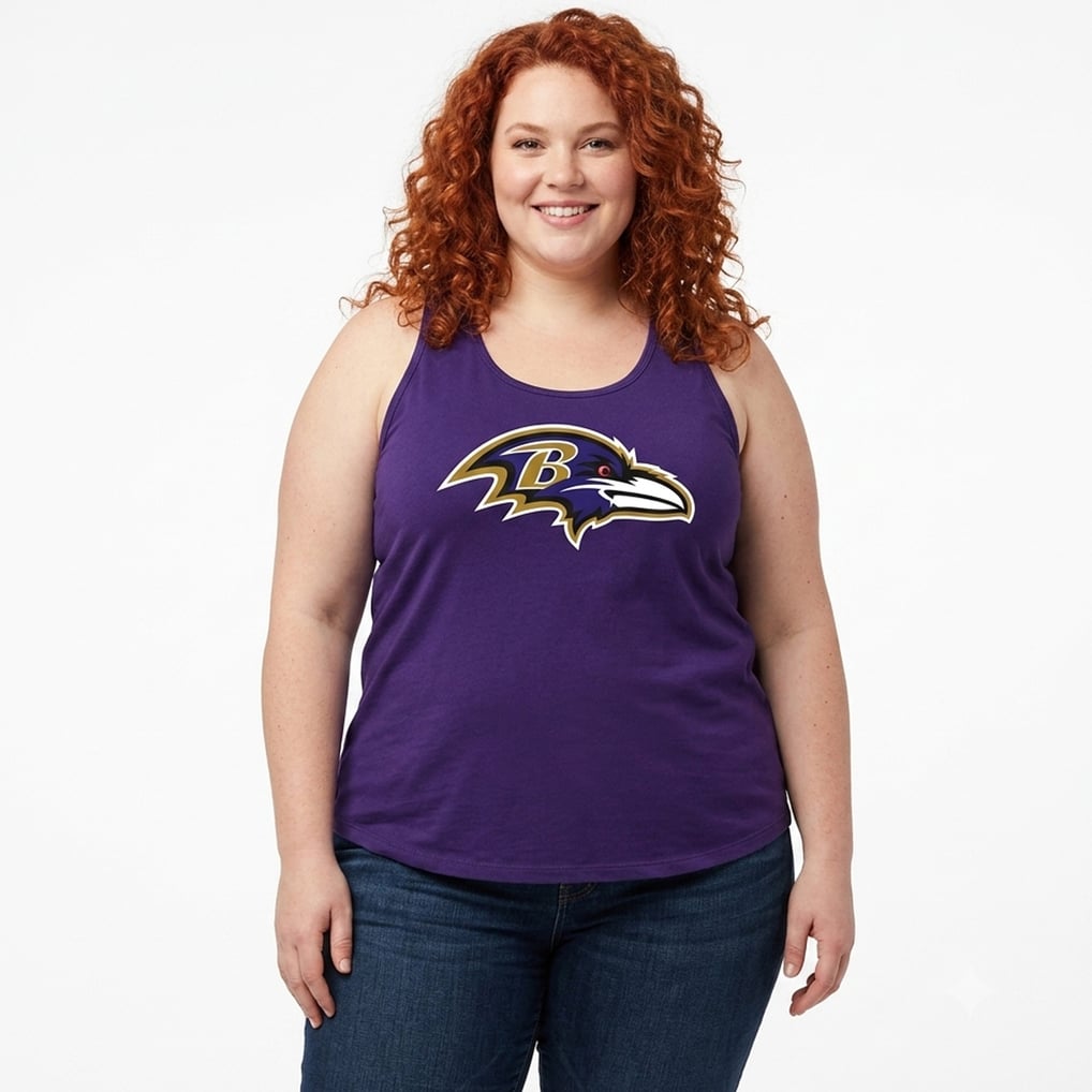  Baltimore Ravens Profile Women's Plus Size Basic Tank Top - Purple