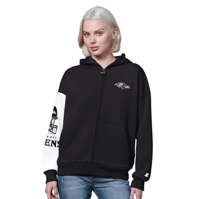  Baltimore Ravens Starter Women's 4th Down Full-Zip Hoodie - Black
