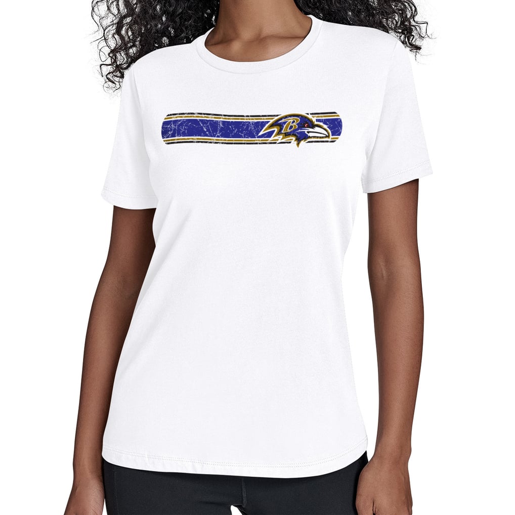 Baltimore Ravens Starter Women's Team Stripe T-Shirt - White