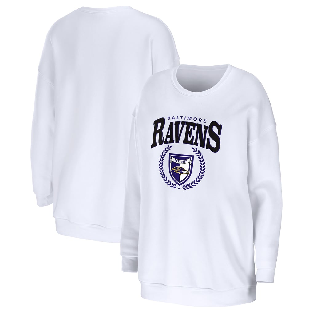 Baltimore Ravens WEAR by Erin Andrews Women's Oversized Pullover Sweatshirt - White