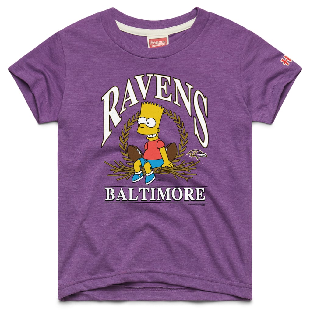 Baltimore Ravens Homage x The Simpsons Youth Tri-Blend T-Shirt - Purple