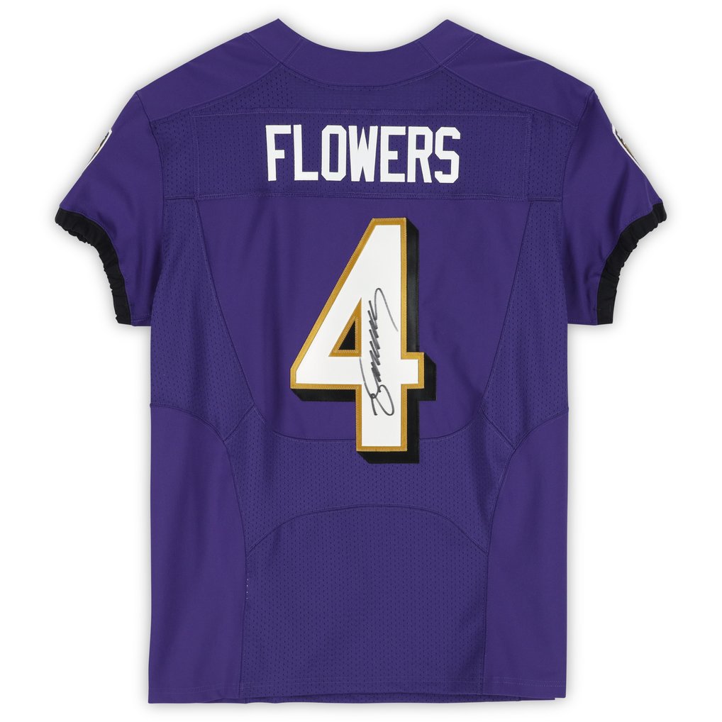 Zay Flowers Baltimore Ravens Autographed Fanatics Authentic Purple Nike Elite Jersey
