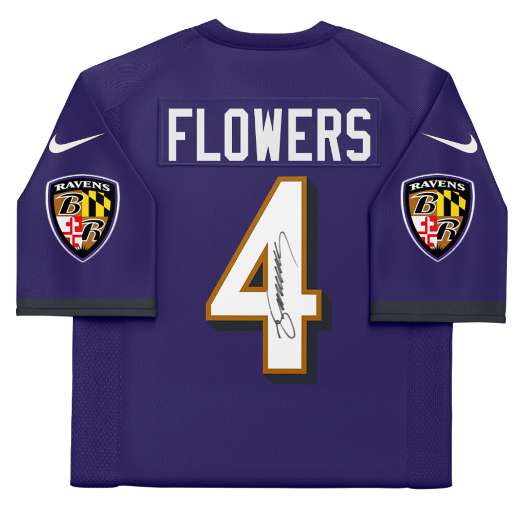 Zay Flowers Baltimore Ravens Autographed Fanatics Authentic Purple Nike Elite Jersey