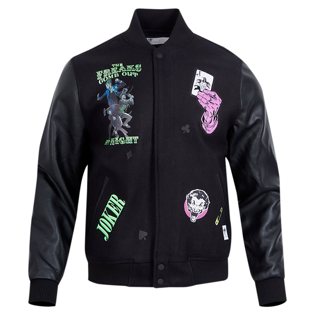 Batman Freeze Max The Freaks Come Out Full-Zip Varsity Jacket - Black