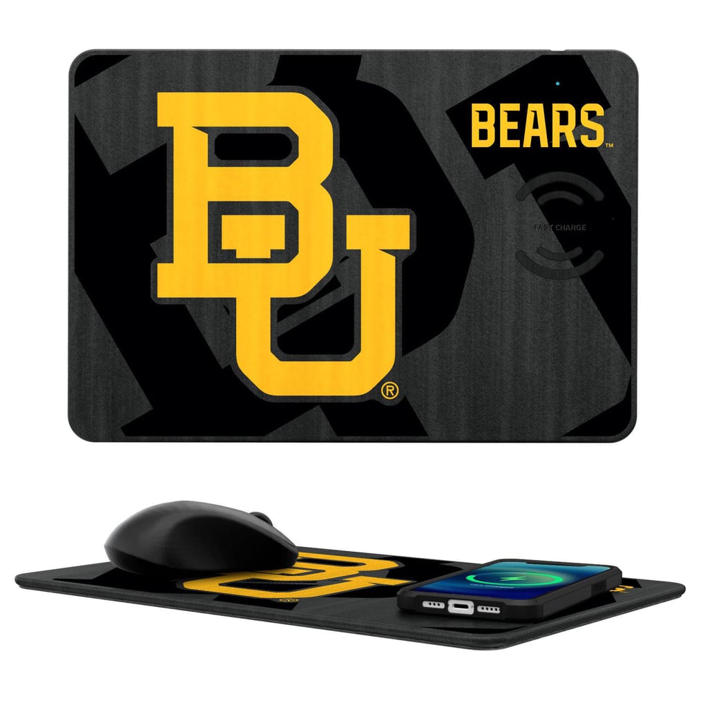 Baylor Bears Keyscaper 15W Fast Wireless Charger and Mouse Pad