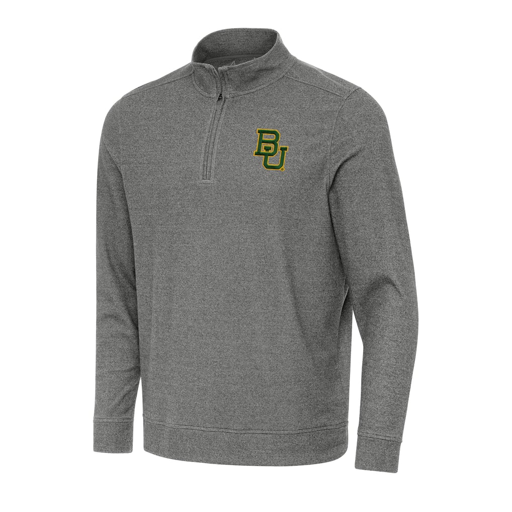 Baylor Bears Antigua Subtle Quarter-Zip Sweatshirt - Heather Charcoal