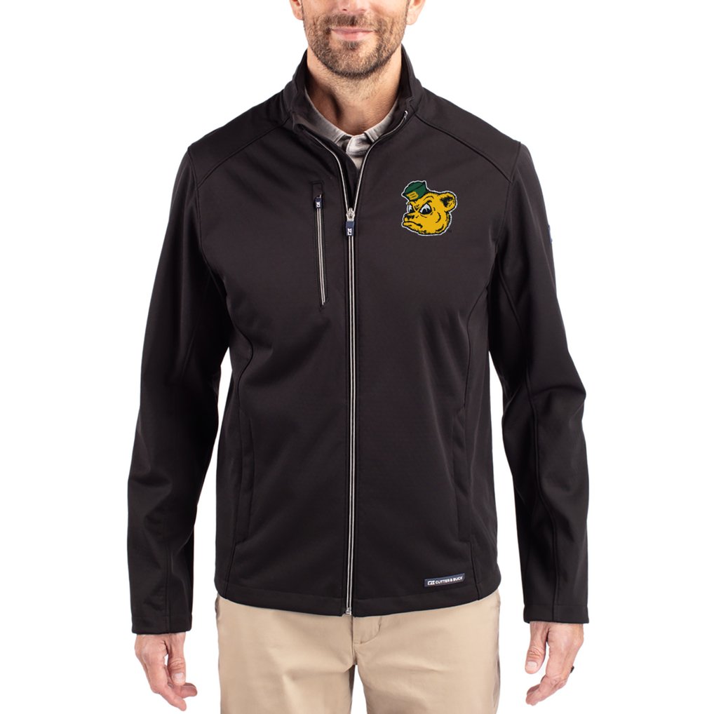 Baylor Bears Cutter & Buck Evoke Eco Softshell Recycled Full-Zip Jacket - Black