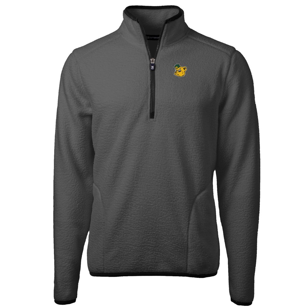 Baylor Bears Cutter & Buck Cascade Eco Sherpa Fleece Quarter-Zip Pullover Jacket - Gray