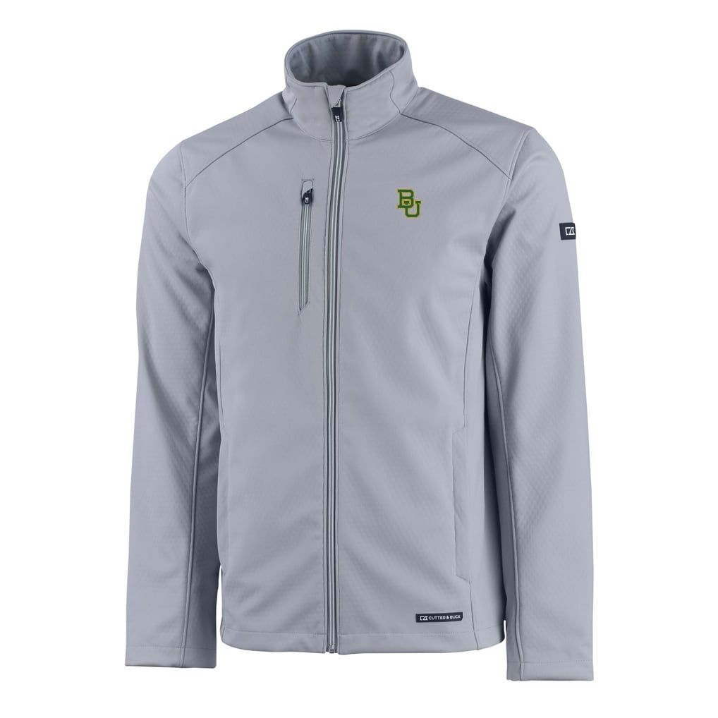  Baylor Bears Cutter & Buck Evoke Eco Softshell Recycled Full-Zip Jacket - Gray