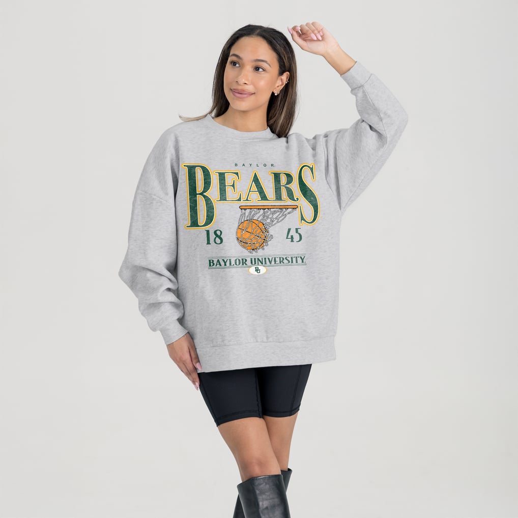 Baylor Bears Gameday Couture Women's Basketball Premium Fleece Drop Pullover Sweatshirt - Gray