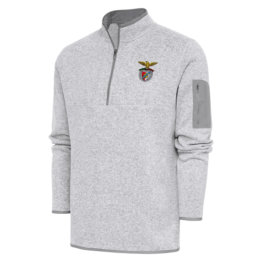  Benfica Antigua Elevate Quarter-Zip Pullover - Heather Gray
