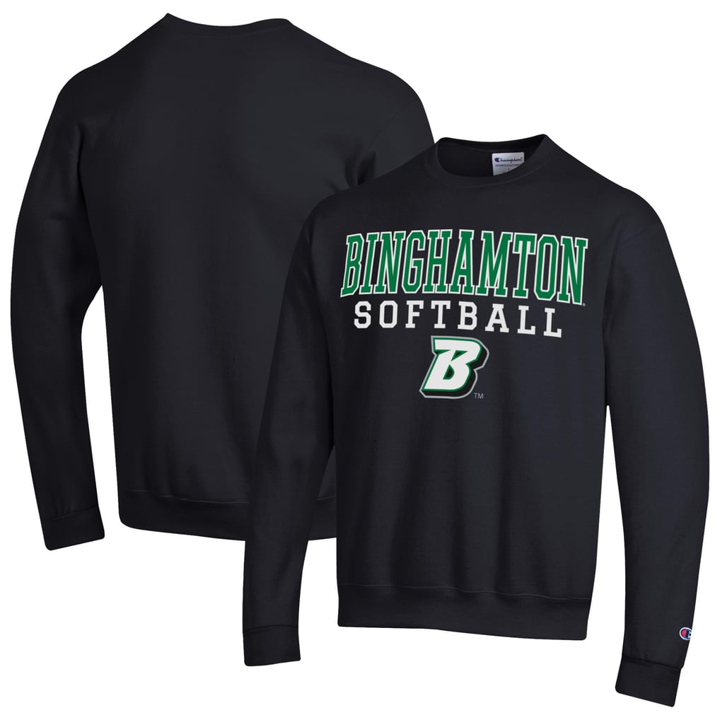  Binghamton Bearcats Champion Stack Logo Softball Powerblend Pullover Sweatshirt - Black