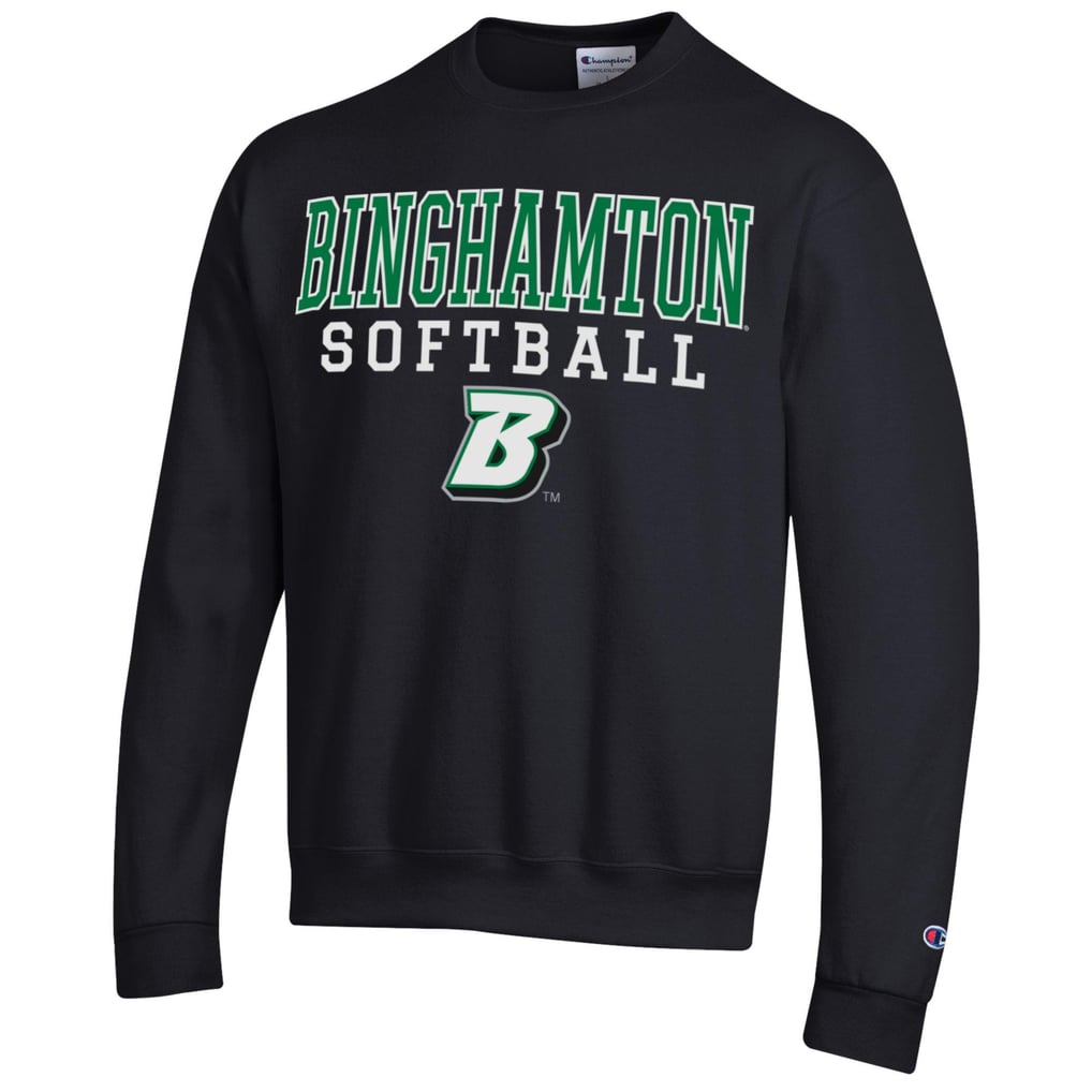  Binghamton Bearcats Champion Stack Logo Softball Powerblend Pullover Sweatshirt - Black