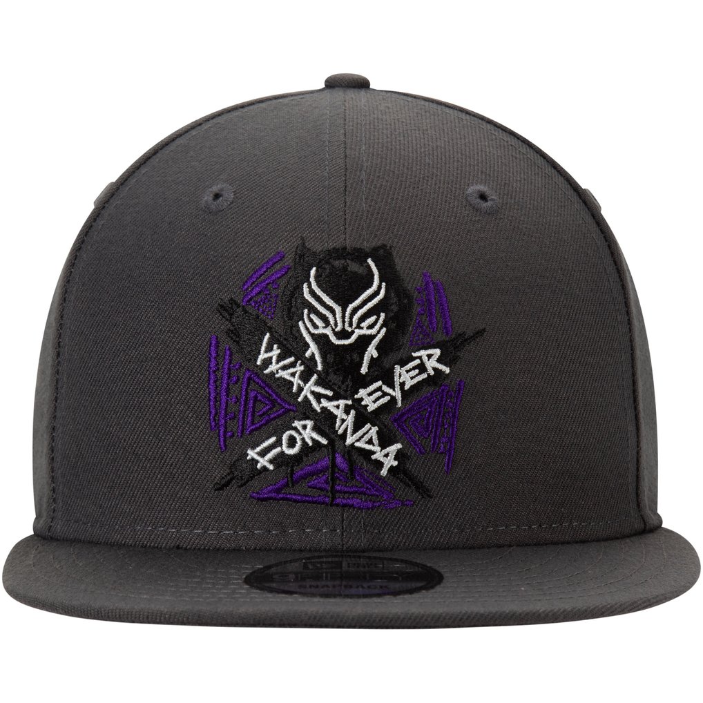 Black Panther New Era Wakanda Forever Adjustable Snapback Hat - Charcoal