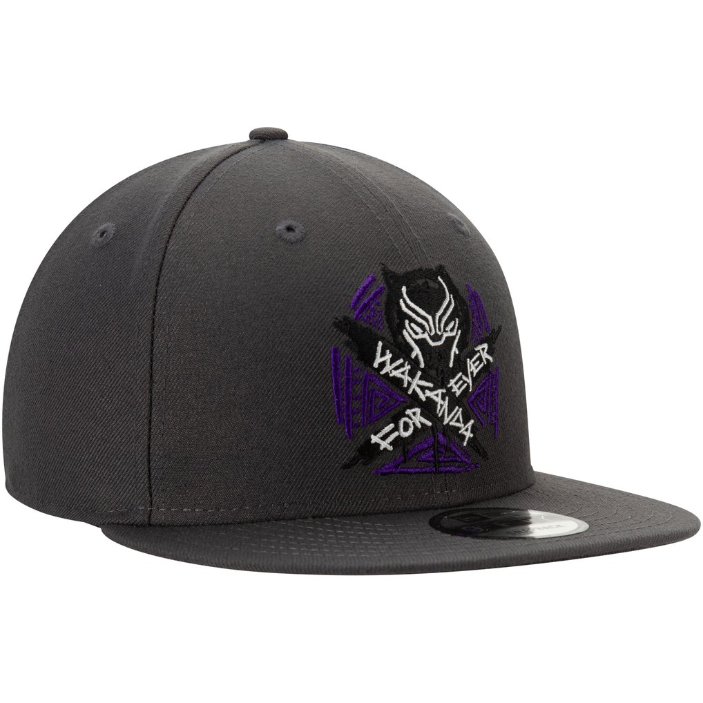 Black Panther New Era Wakanda Forever Adjustable Snapback Hat - Charcoal
