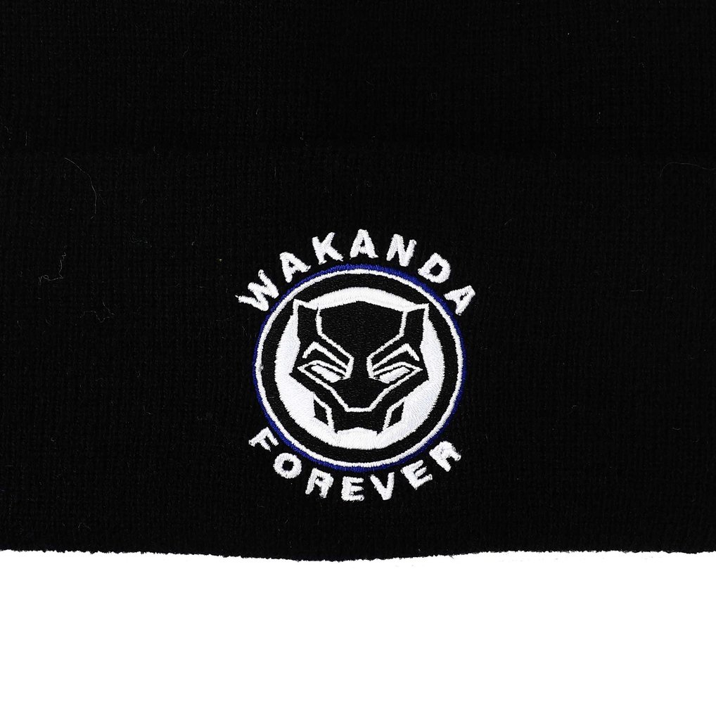  Black Panther Unisex  Cuffed Knit Hat - Black