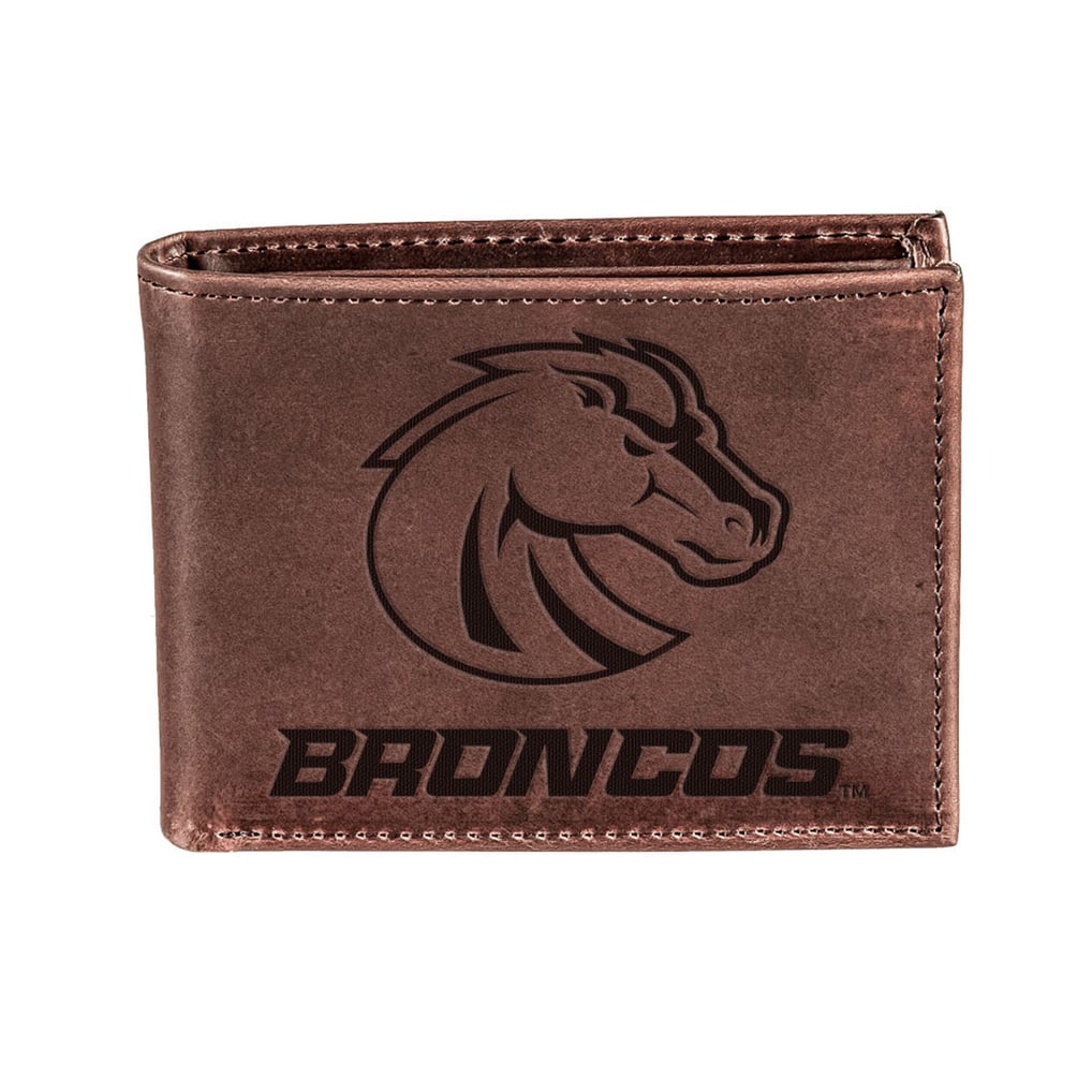 Boise State Broncos Bifold Leather Wallet - Brown