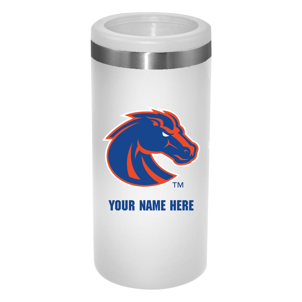 Boise State Broncos 12oz. Personalized Slim Can Holder - White