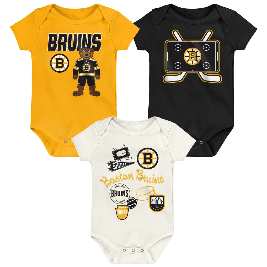 Boston Bruins Outerstuff Infant & Newborn Littlest Player Three-Pack Bodysuit Set