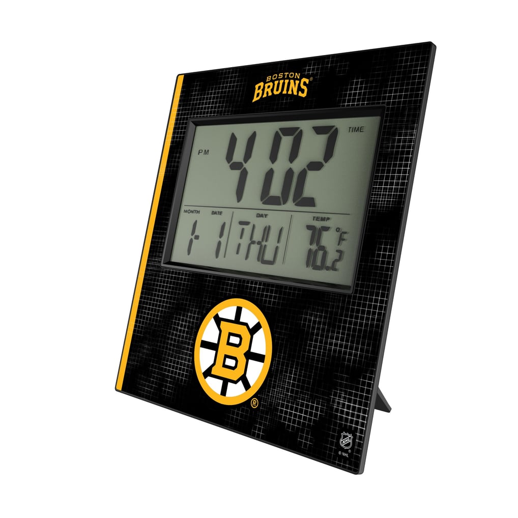 Boston Bruins Keyscaper Cross Hatch Digital Desk Clock