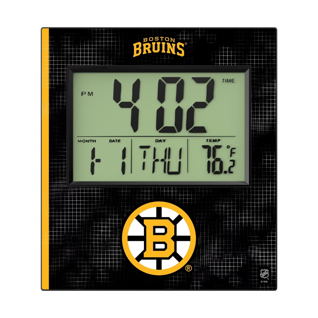 Boston Bruins Keyscaper Cross Hatch Digital Desk Clock