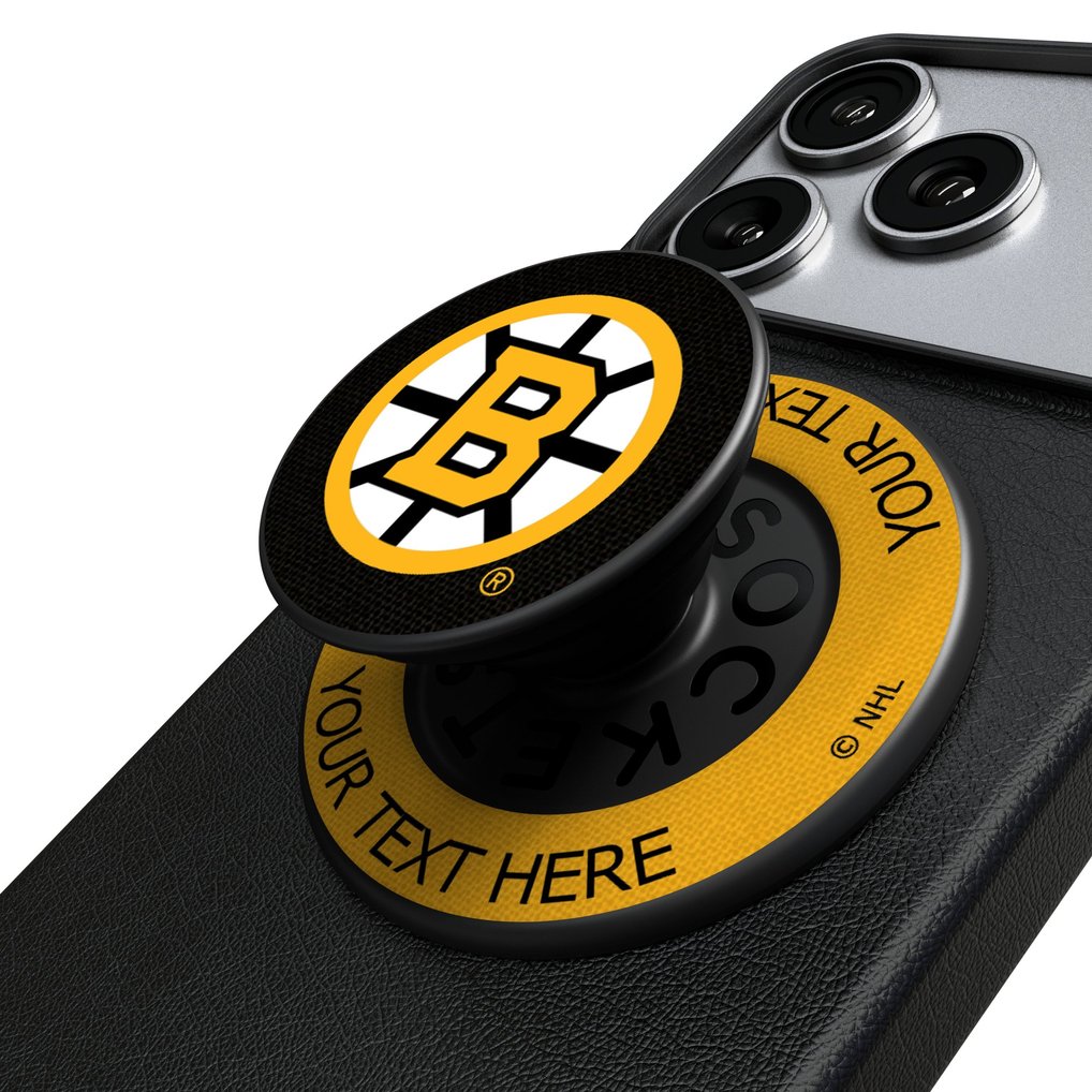 Boston Bruins Keyscaper Personalized Endzone Solid PopSockets Magnetic Phone Grip & Stand