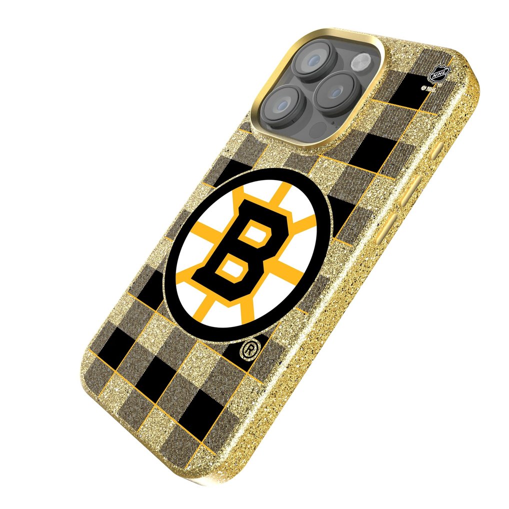 Boston Bruins Keyscaper Plaid Bling iPhone Case
