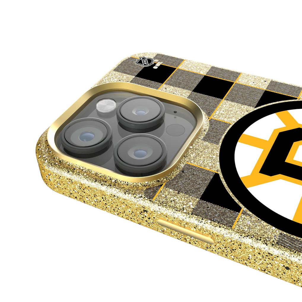 Boston Bruins Keyscaper Plaid Bling iPhone Case