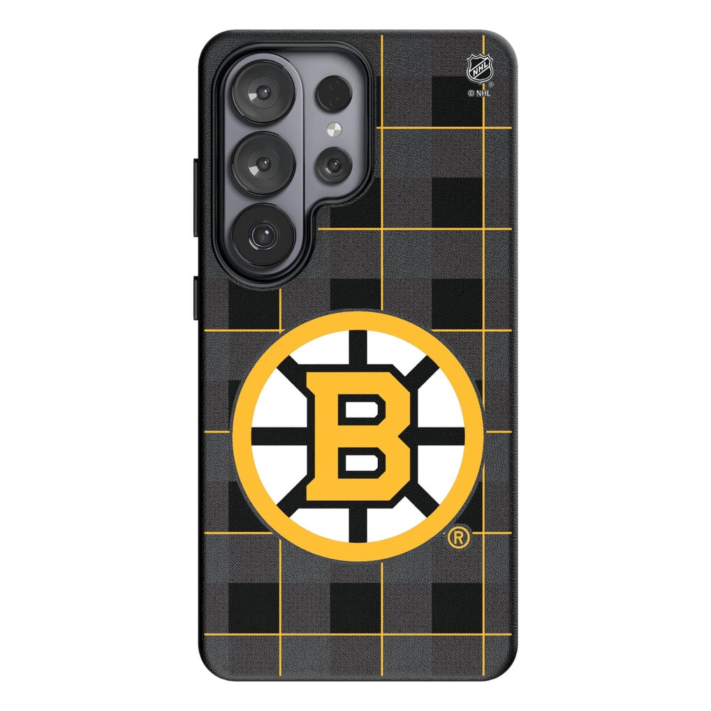 Boston Bruins Keyscaper Plaid Galaxy Magnetic Bump Case