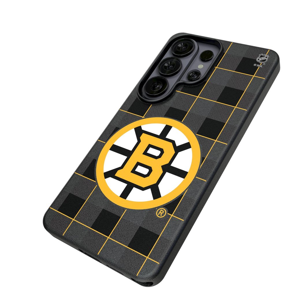 Boston Bruins Keyscaper Plaid Galaxy Magnetic Bump Case