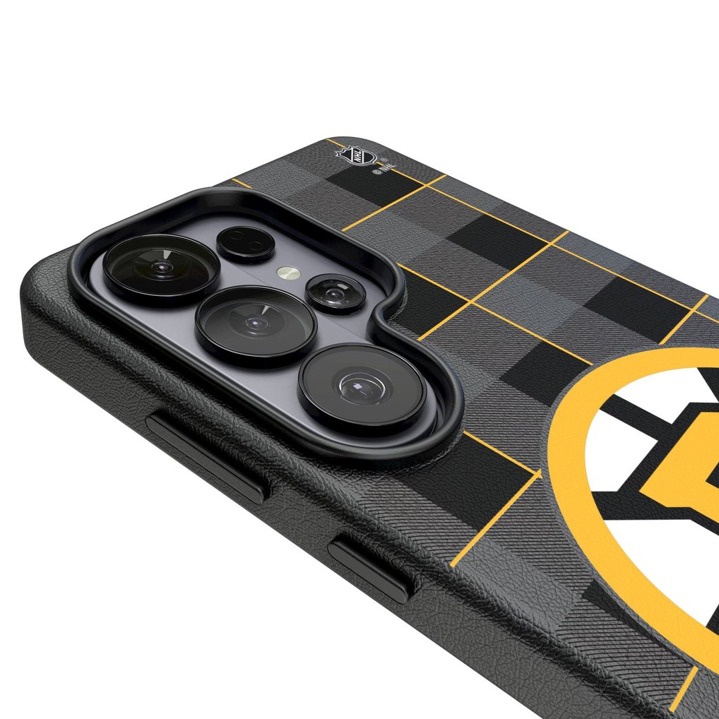 Boston Bruins Keyscaper Plaid Galaxy Magnetic Bump Case