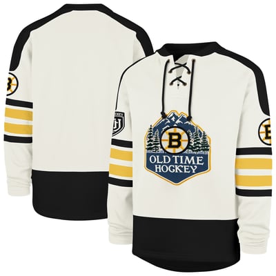 Boston Bruins '47 Pond Hockey Trio Eternal Lacer Sweatshirt - Cream