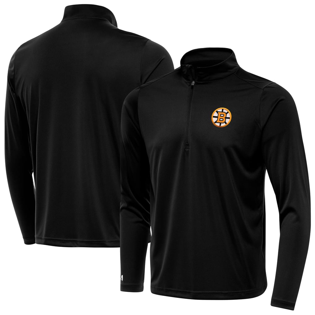 Boston Bruins Antigua Tribute Lightweight Quarter-Zip Pullover - Black