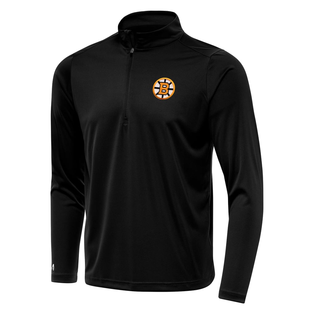 Boston Bruins Antigua Tribute Lightweight Quarter-Zip Pullover - Black