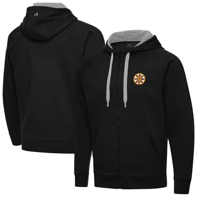 Boston Bruins Antigua Victory Full-Zip Hoodie - Black