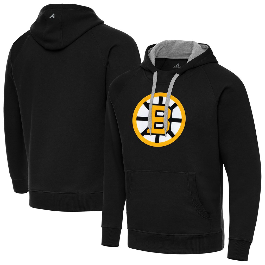 Boston Bruins Antigua Victory Pullover Hoodie - Black