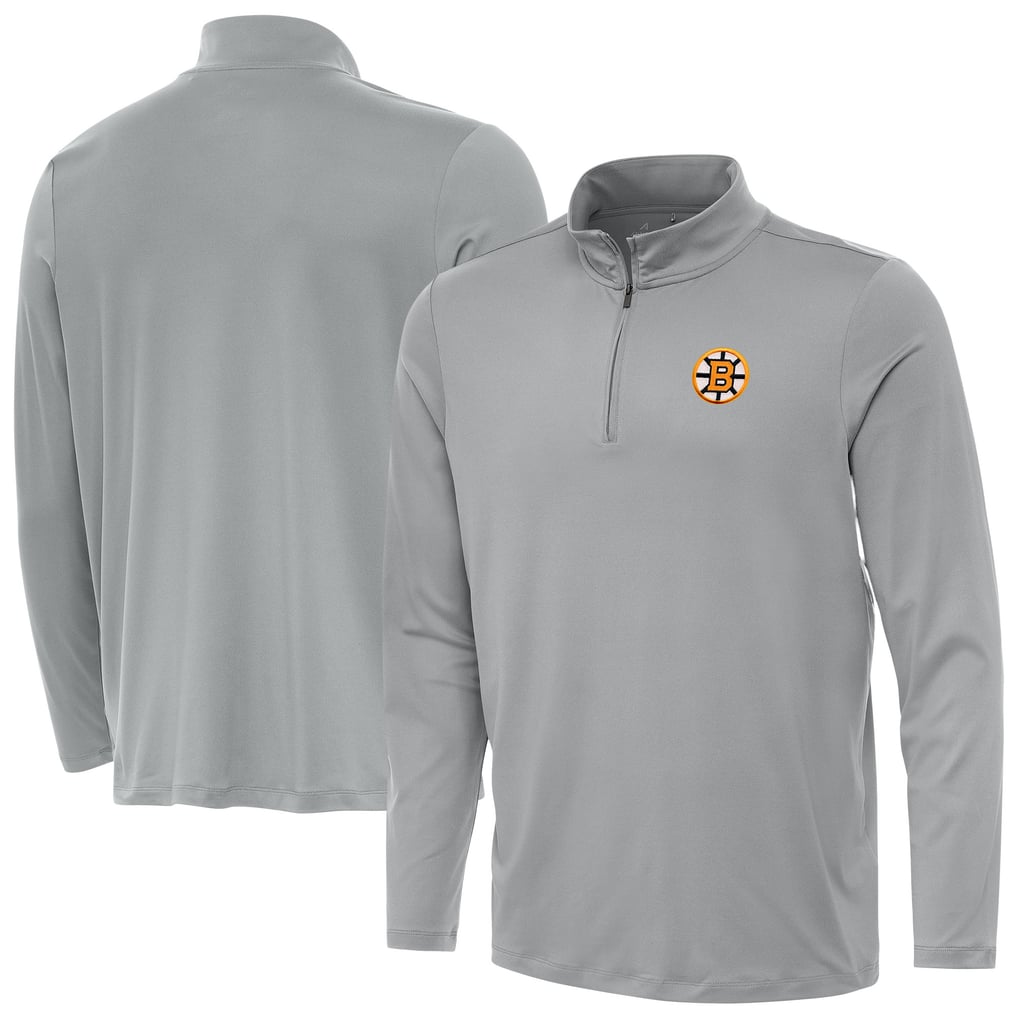 Boston Bruins Antigua Reprocess Quarter-Zip Pullover - Gray