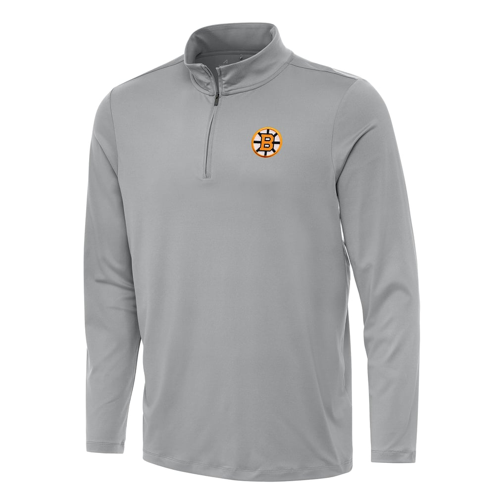 Boston Bruins Antigua Reprocess Quarter-Zip Pullover - Gray