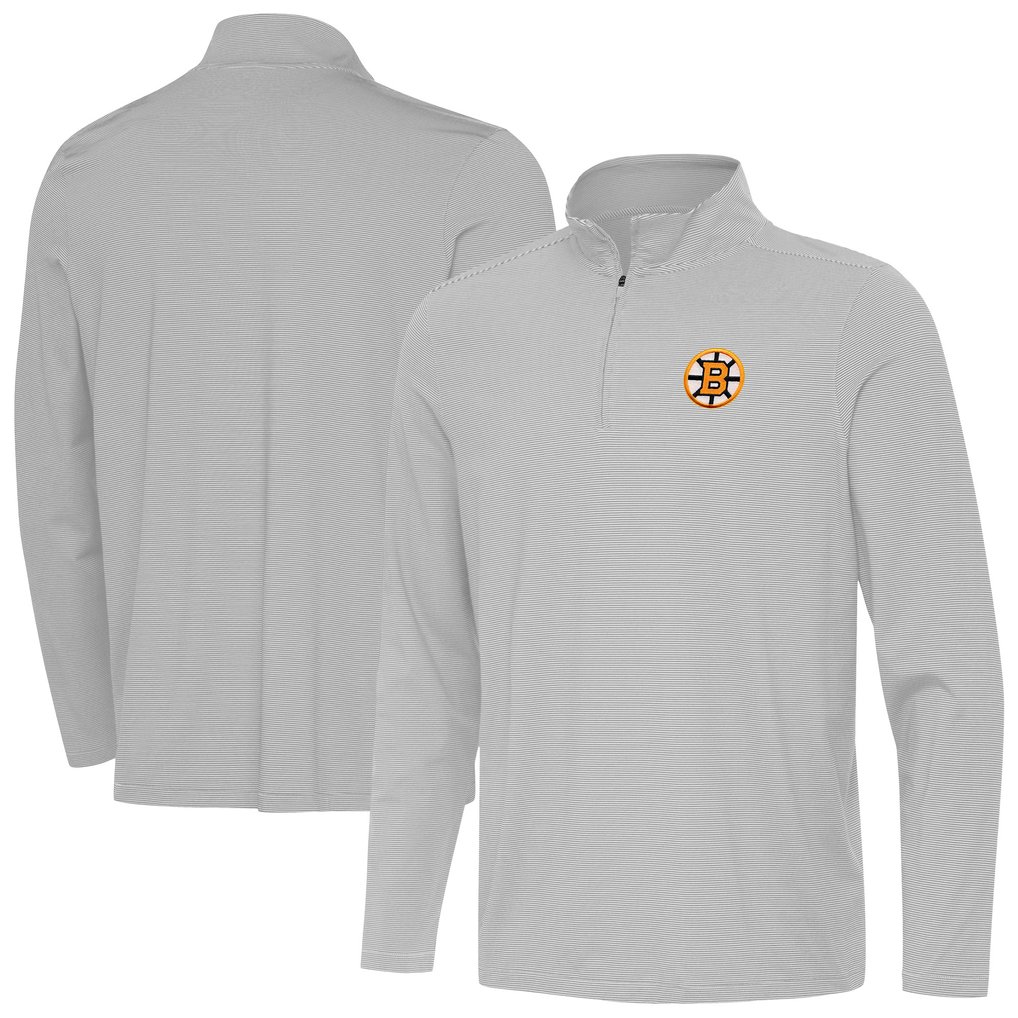 Boston Bruins Antigua Twine Quarter-Zip Pullover - Gray