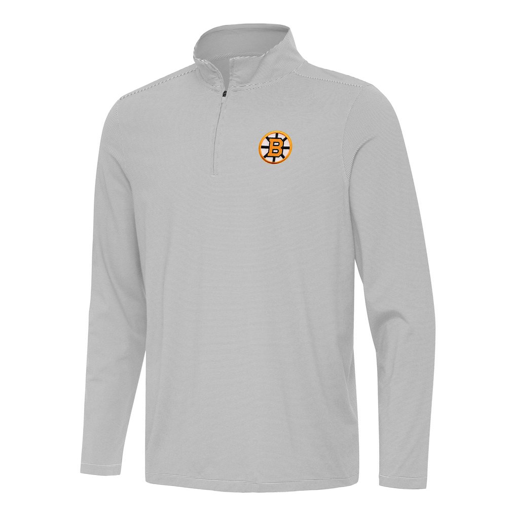 Boston Bruins Antigua Twine Quarter-Zip Pullover - Gray
