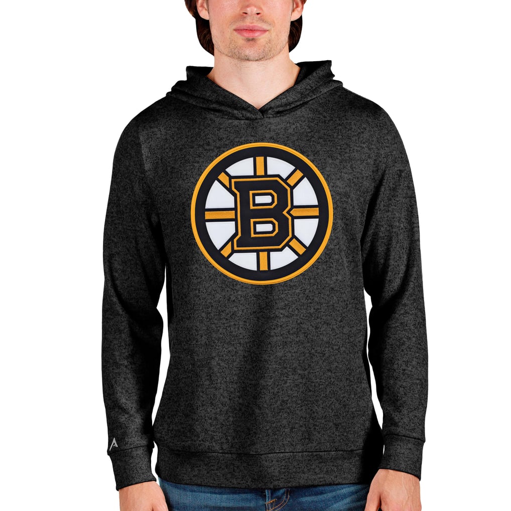 Boston Bruins Antigua Absolute Pullover Hoodie - Heathered Black