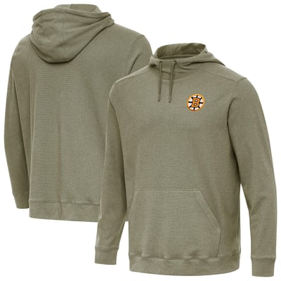 Boston Bruins Antigua Cloud Pullover Hoodie - Olive