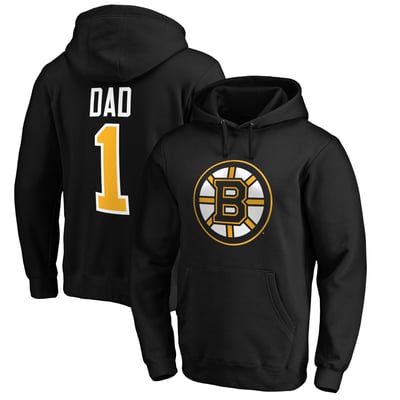Boston Bruins #1 Dad Pullover Hoodie - Black
