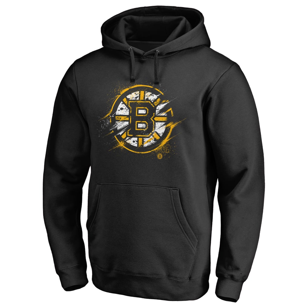 Boston Bruins Splatter Logo Pullover Hoodie - Black